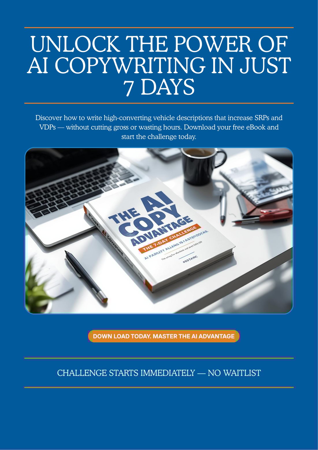 ai copy advantage hero landing page - Date 12 October 2025