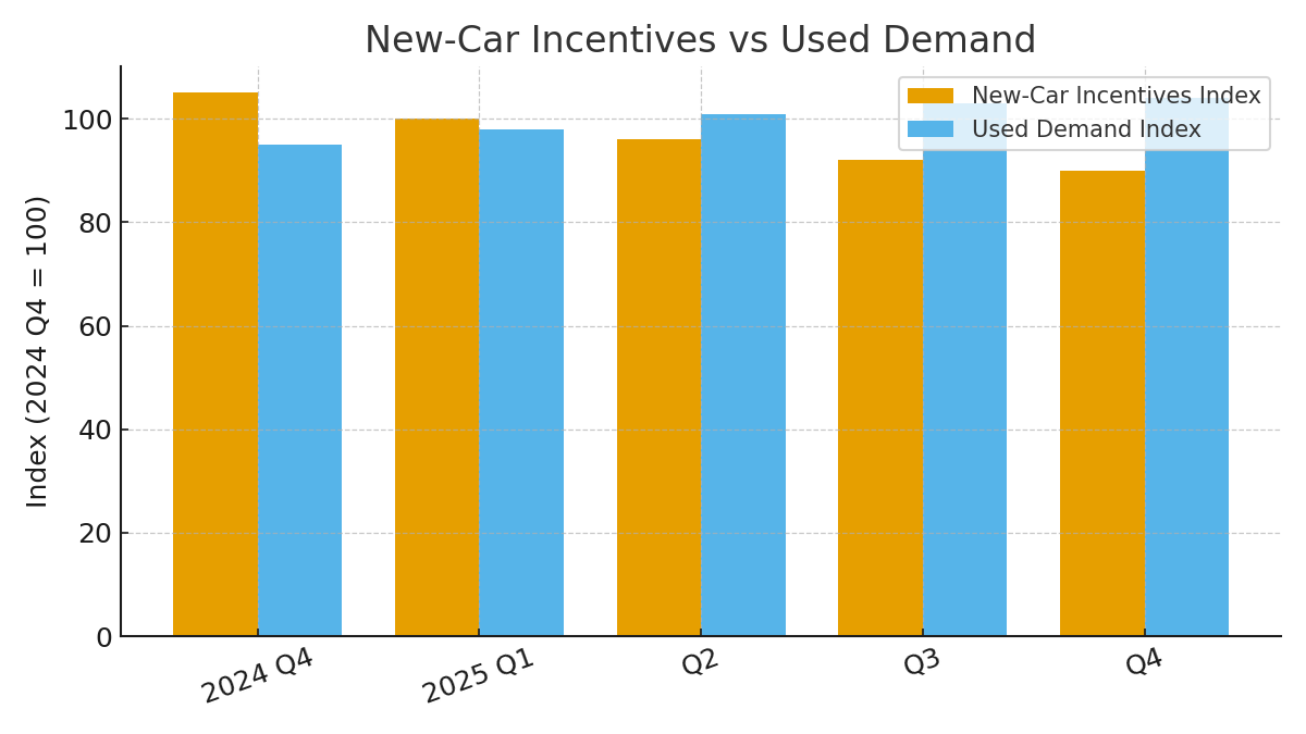 New-car incentives softening and more shoppers moving to used