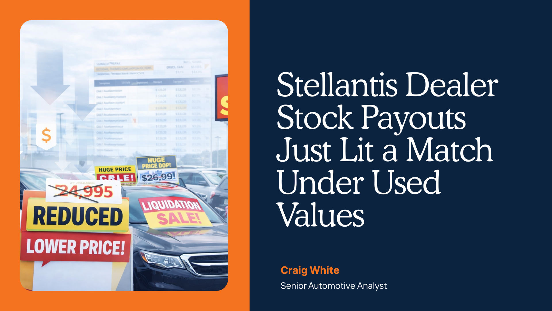 image of used values dropping due to Stellantis New car incentive announcement