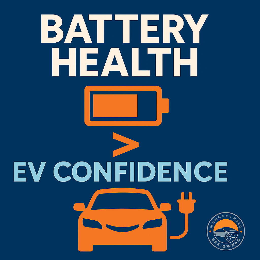 Battery health and EV confidence concept graphic
